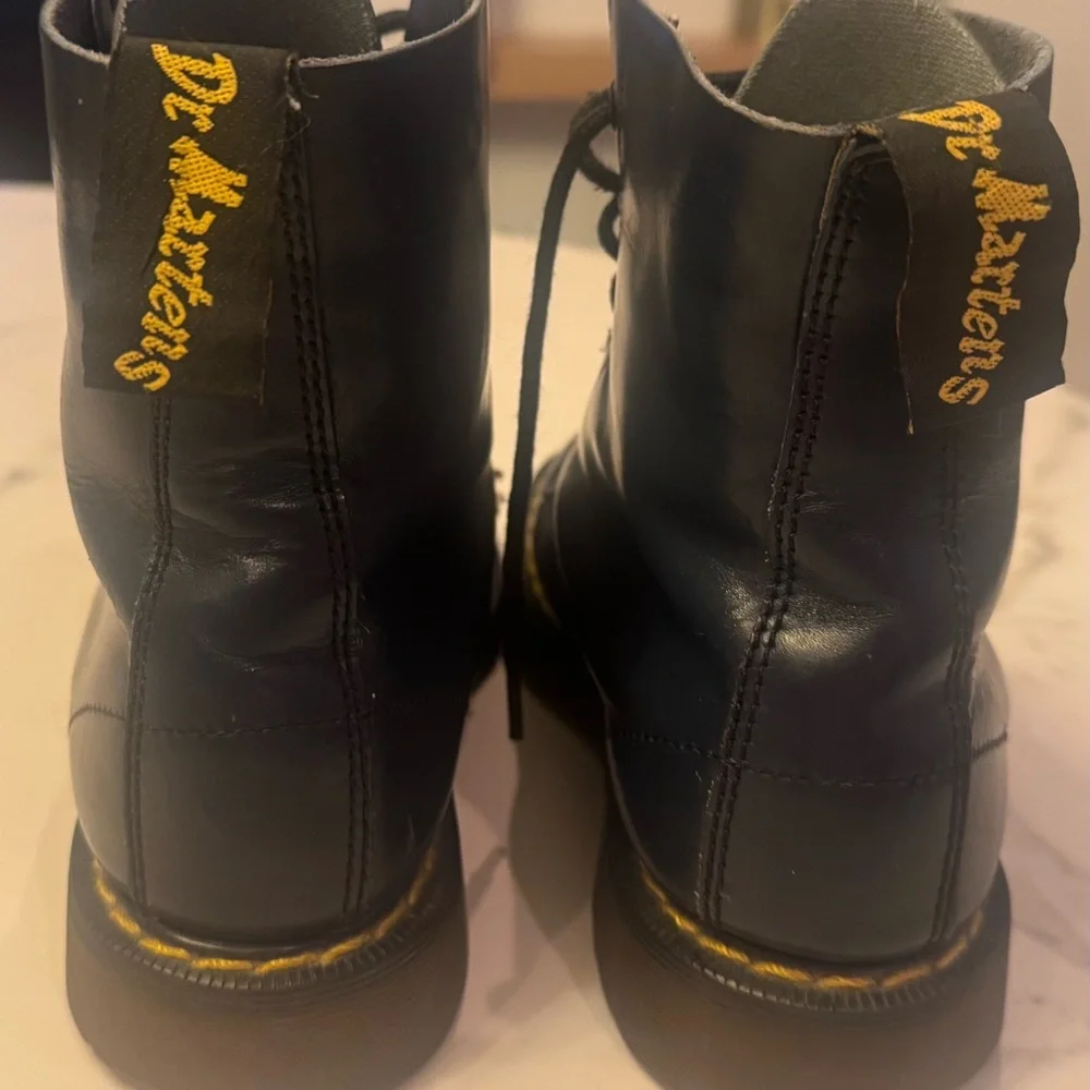 DOCTOR MARTENS Dark Blue Leather Combat Boots Women’s Size UK 4 / US 6/ EU 37 - Picture 9 of 15